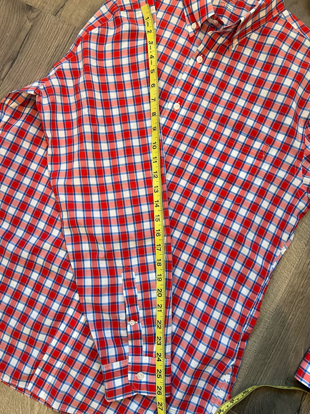J. Crew Red and Blue Plaid Button-Down Shirt - Picture 7 of 8
